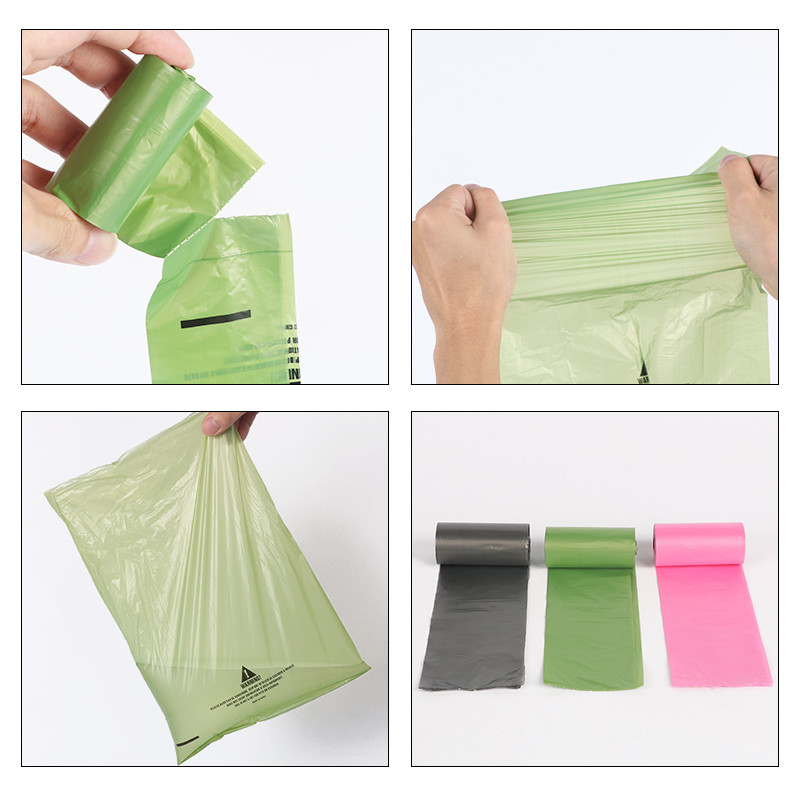OEM ODM Biodegradable Dog Poop Bag 8 Rolls Pack With Dispenser