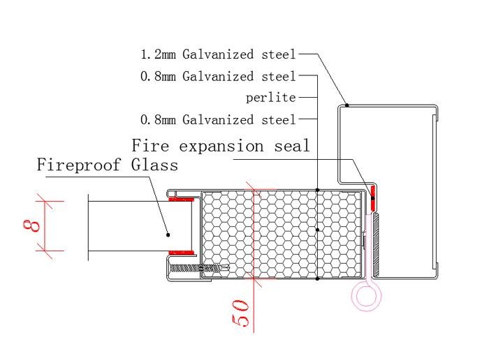 High Rise Building Steel Frame 60Min Fire Rated Glass Window