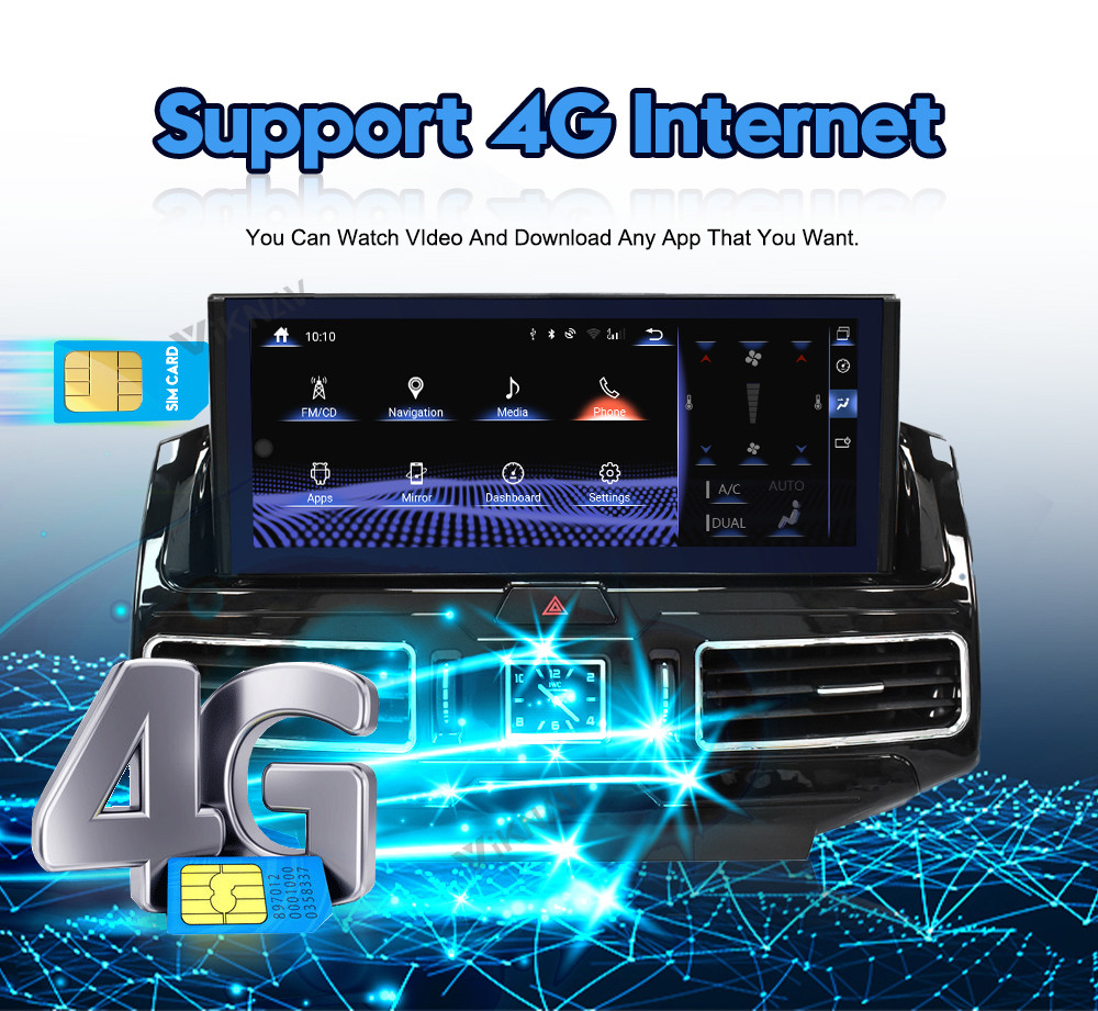 12.3 Inch Touch Sreen Stereo For 20016-2020 Toyota CRUISER LC200 GPS Navigation Multimedia Player Wireless Carplay BT 4G