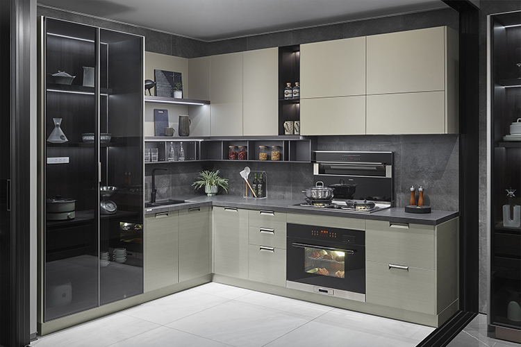 OPPEIN modern design stainless steel luxury kitchen cabinet