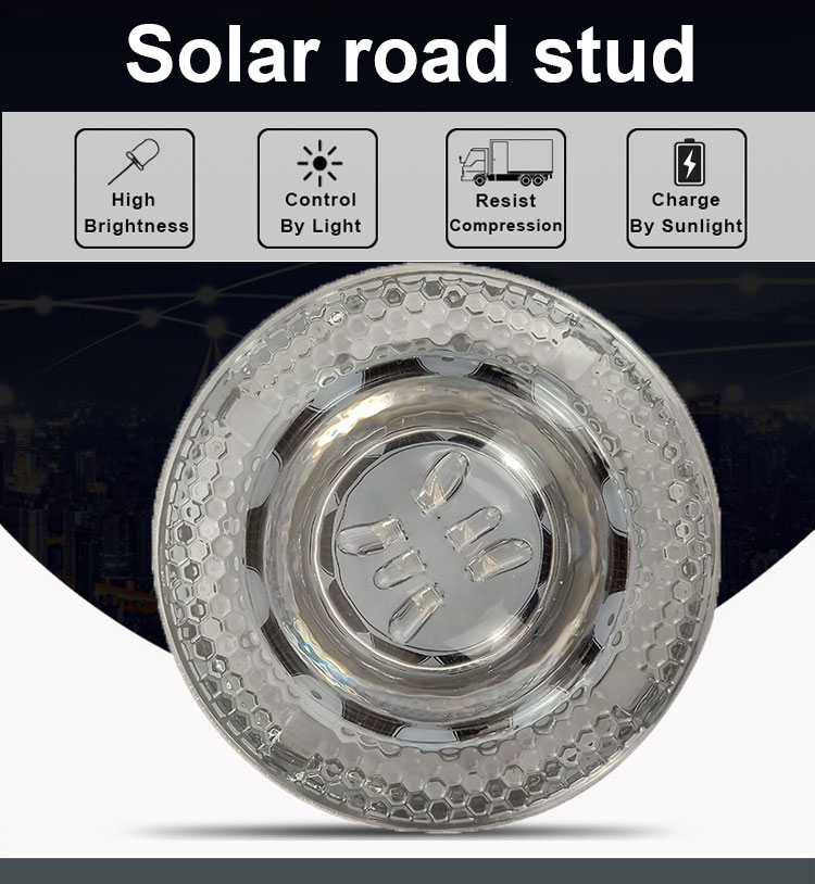 Road Traffic Equipment Solar Flashing Light Glass Road Stud with High Visible