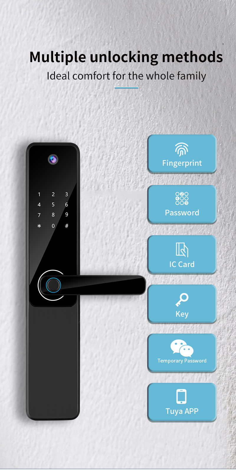 S802pro Camera Door Lock ROHS Digital Door Lock With Camera