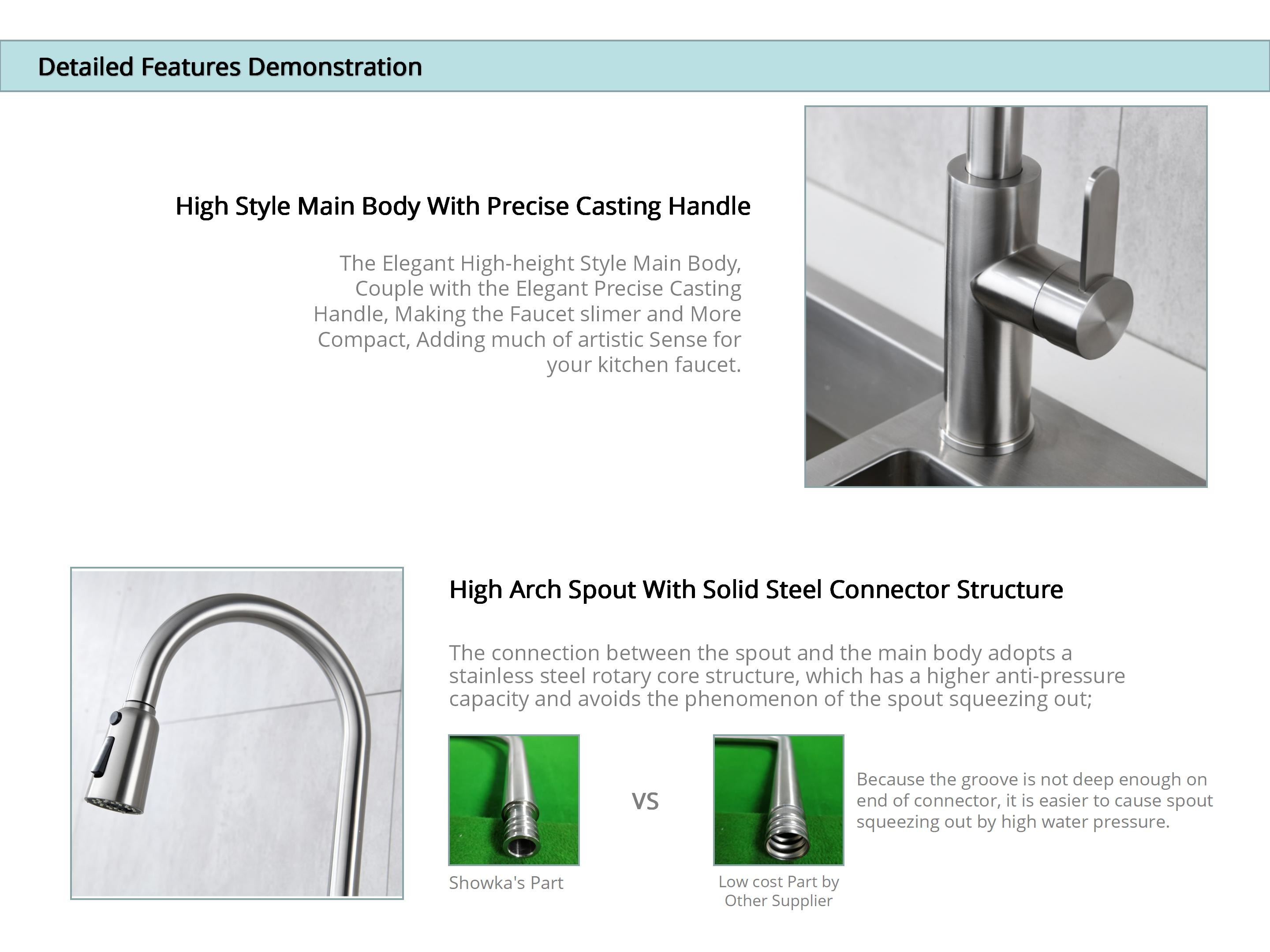 rotatable Kitchen Bar Faucets OEM stainless steel sink faucet