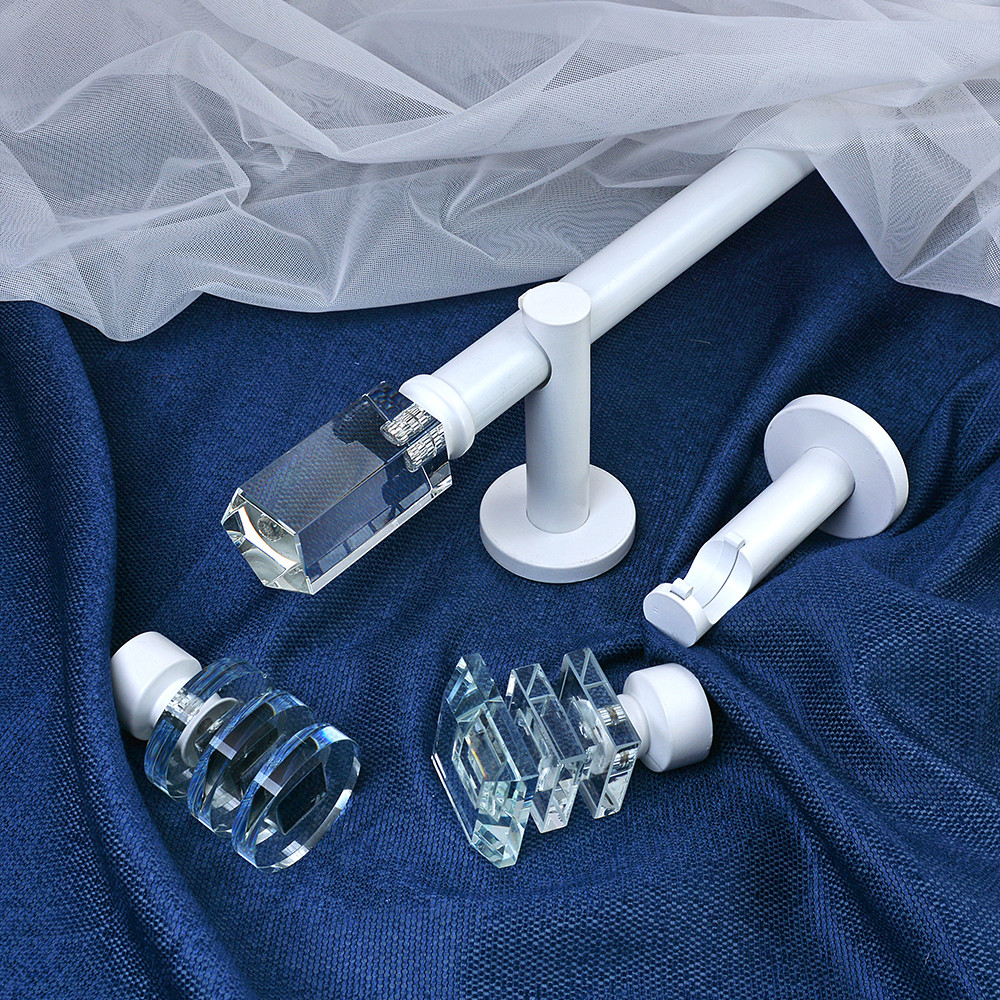 1M Length Curtain Rod Accessories Crystal Finial Curtain Rod Double Diamond