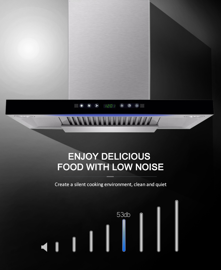 Touch Switch Kitchen Electric Modern Stylish Extractor T Shape Cooker Hood Range Hoods