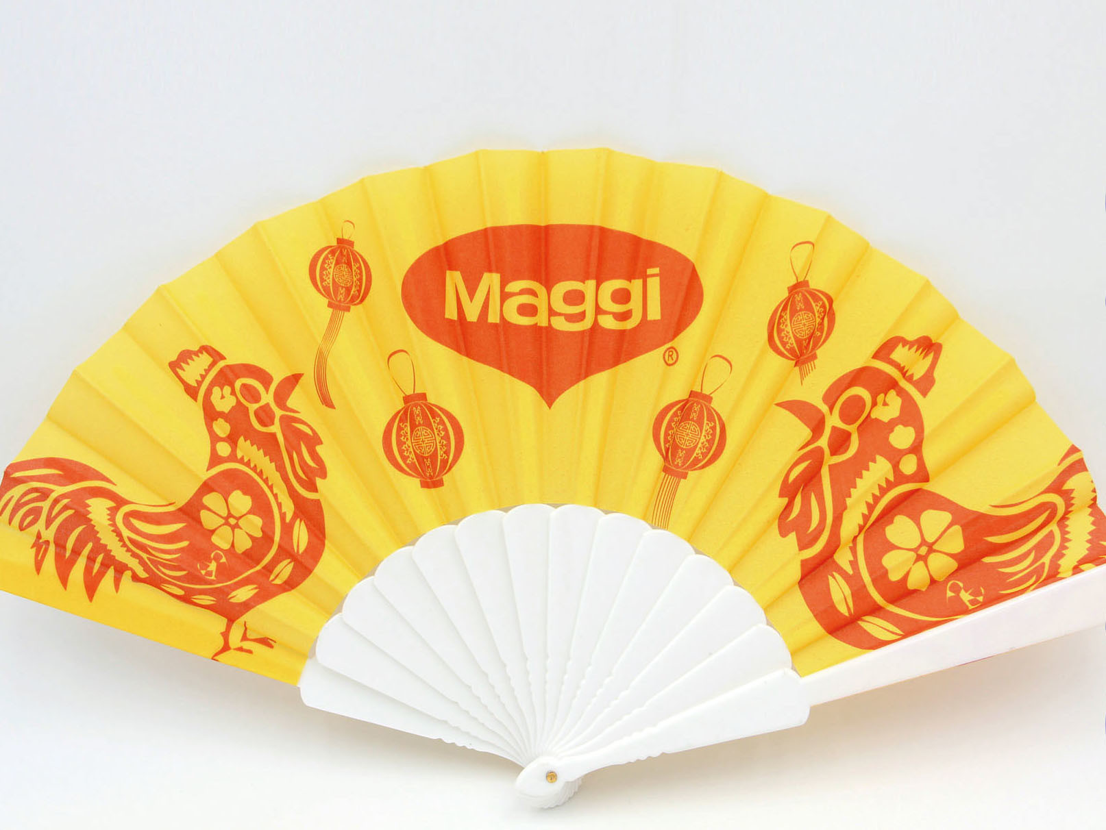 Folding plastic fan advertising fan 21cm PP&frabic Gift, logo can be customized