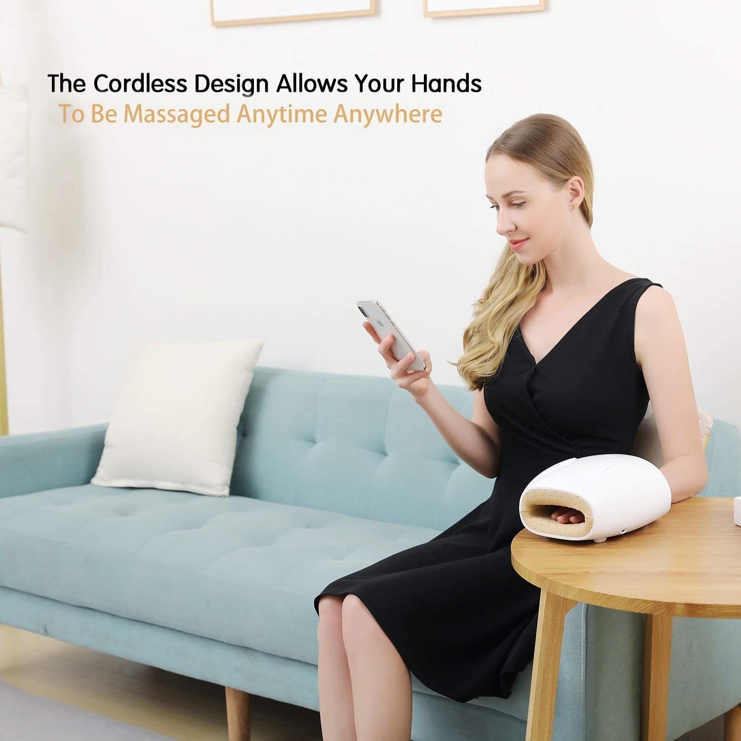 1800mAh Cordless Hand Massage Tool Electric Hand Massager With Heat