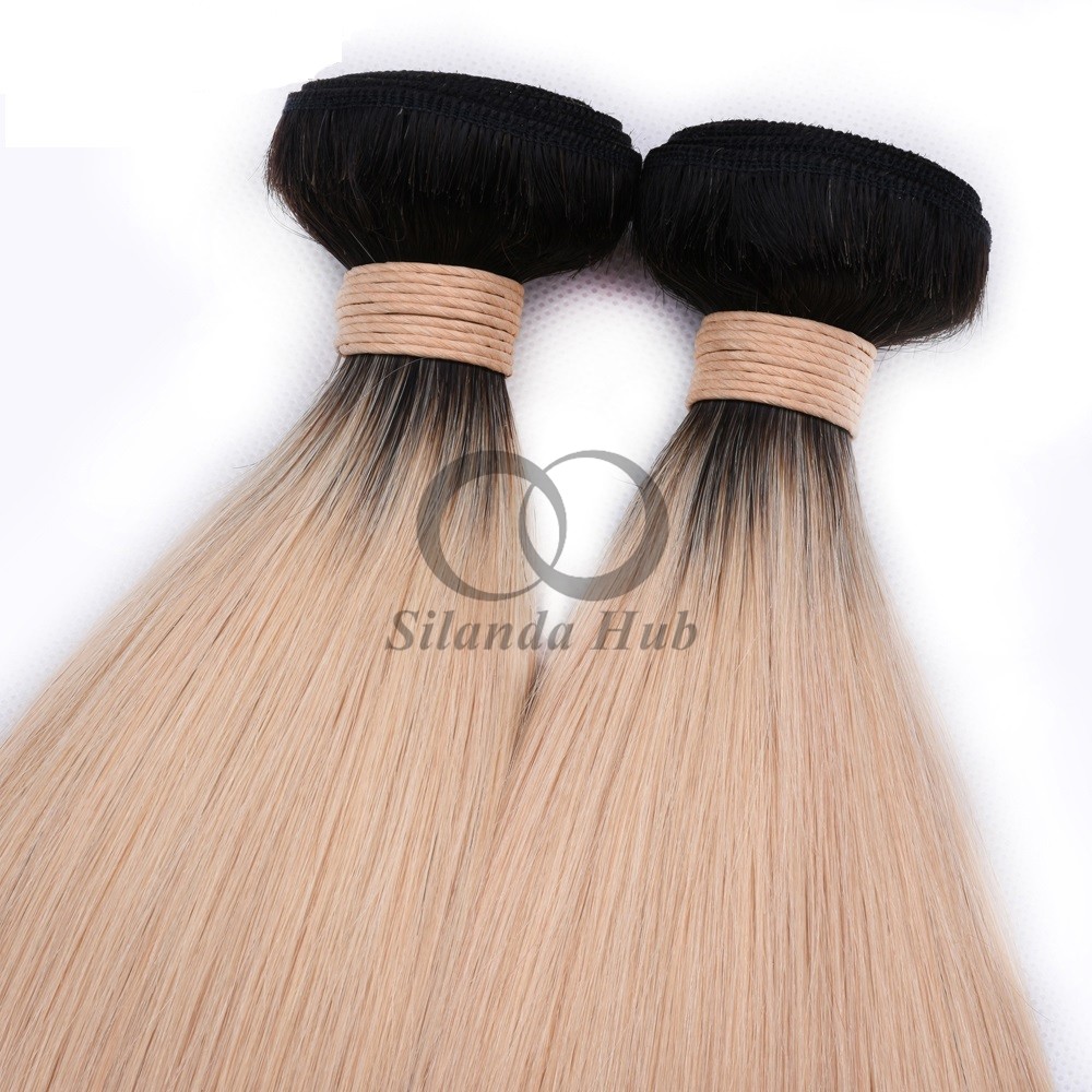 #T1B/613/Pink Straight Remy Human Hair Bundles Sew In Weave Bundles Brazilian Bundle Deals
