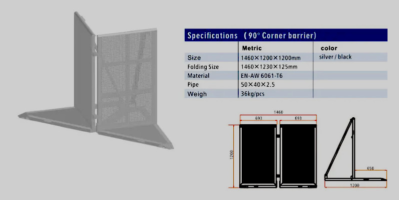 Aluminum Folding Crowd Control Barrier Portable Event Protect Concert Barricades