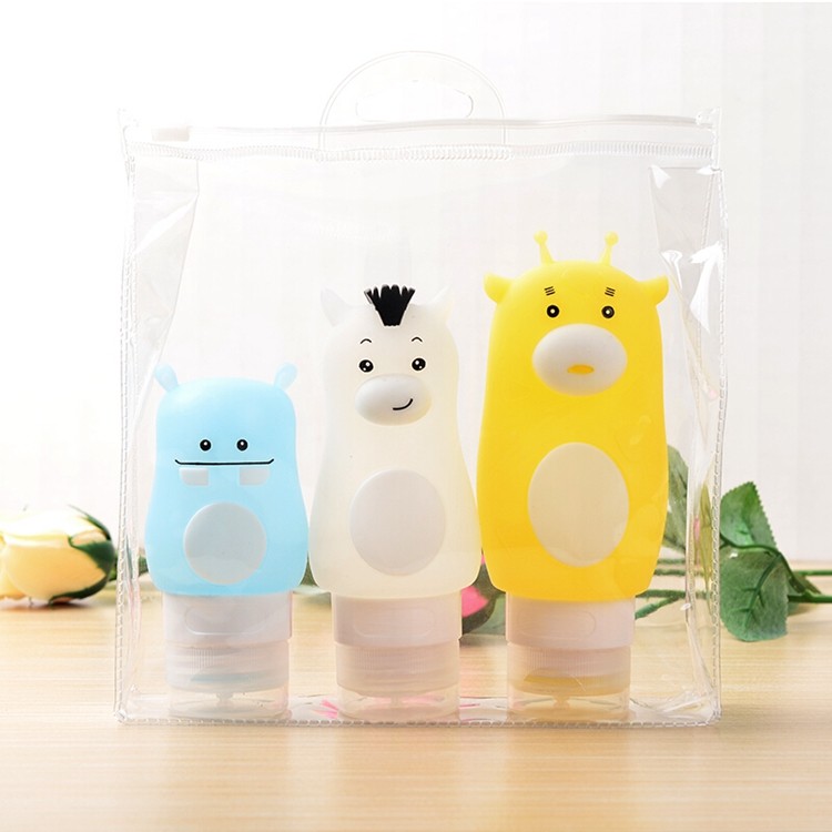 Sets of Cartoon Split Charging Silicone Travel Bottle Cosmetics Storage