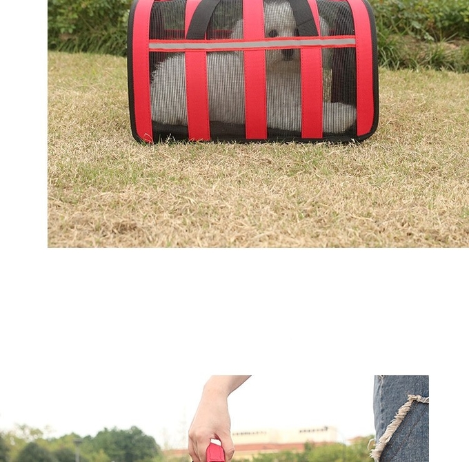 Dog And Cat Portable Handbag With Breathable Mesh On Four Sides Foldable Pet Cage