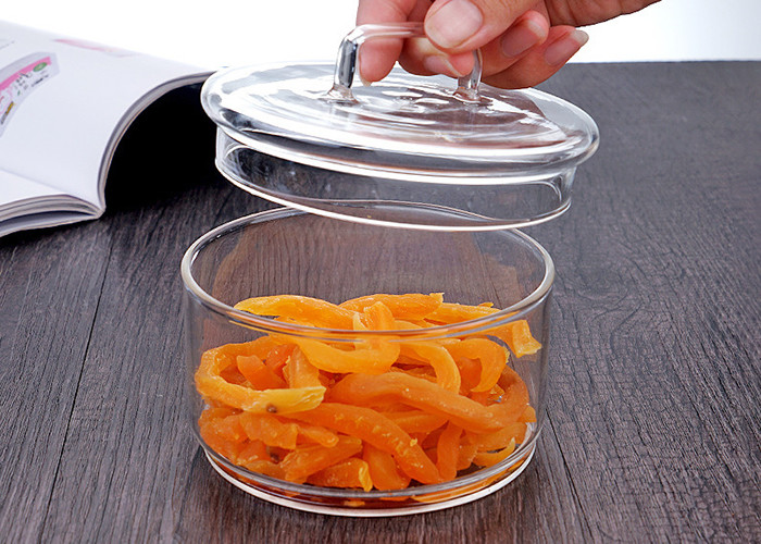 Kitchen Wide Mouth Storage Jars With Bamboo Lid High Borosilicate