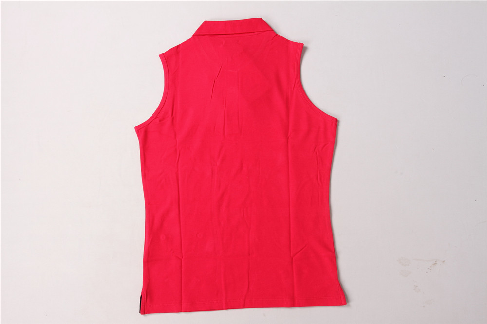 Sleeveless 5 Colors 95% Cotton 5% Spandex Ladies Polo Shirts