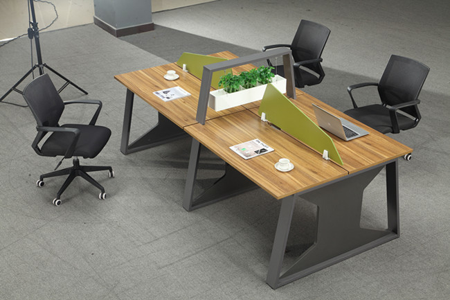 Four Person Office Partition Workstation High Durability With PVC Seal Edge