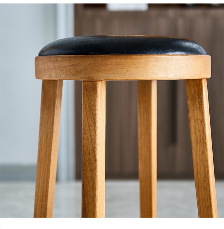 Mid Century Vintage Retro Bar Stools Leather Wine Restaurant Round UK-BS015