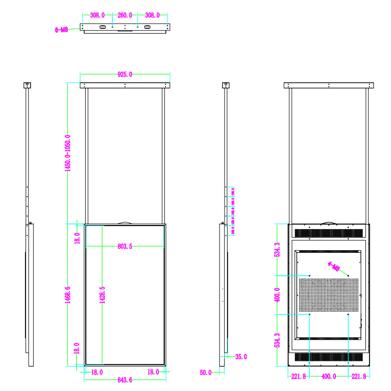 65 Inch Lcd Screen For Shop Window Advertising Monitors Lcd Kiosk
