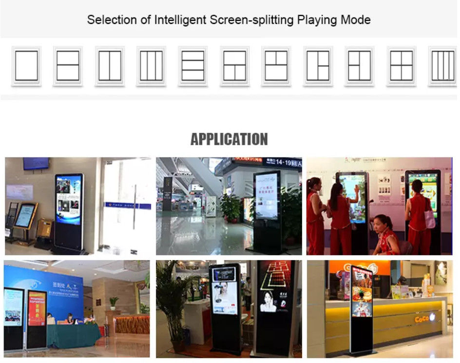 Ultra Wide Stretched LCD Advertising Display Screen , LCD Advertising Monitor 450 cd/m2