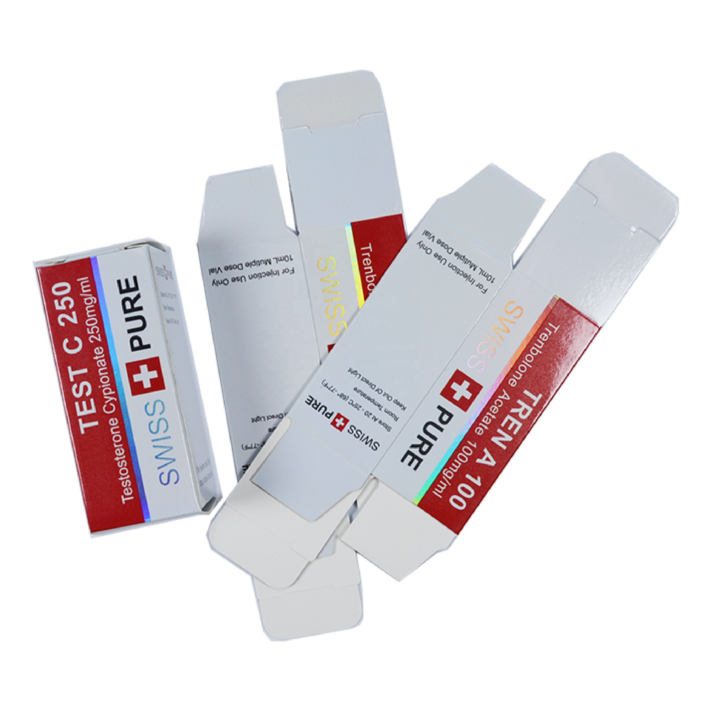 Anti Fake 30x30x50mm 10ml Vial Boxes With Gold Foil Printing