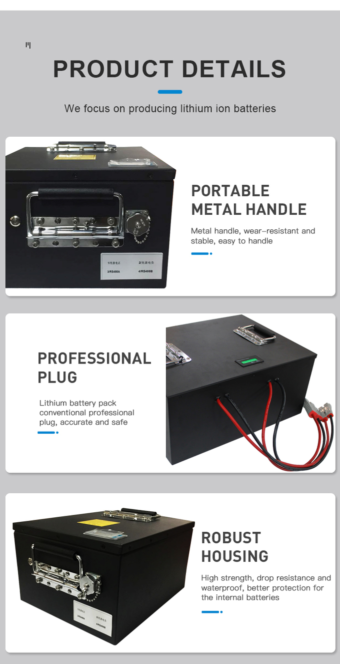 LiFePo4 Lithium Battery 48V 72V 150AH 200AH Lithium Ion Golf Cart Battery OEM ODM 500AH Rechargeable Forklift Battery 2
