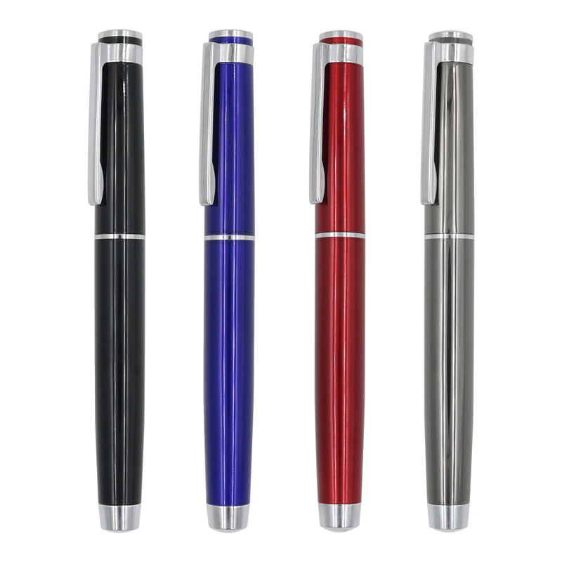 Bullet Tip Metal Roller Ball Pen With Cap 0.7mm Multiple Colors Roller Pen