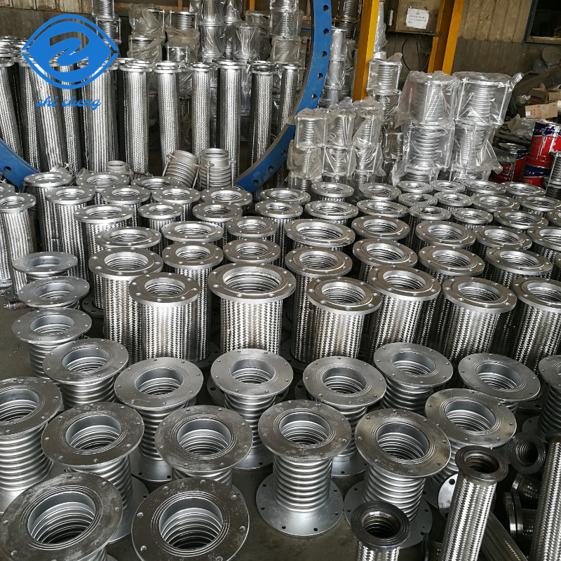 Chemical Anti-Corrosive Gas Compensator 304 SS Braided Metal Hose Flexible With PTFE Flange