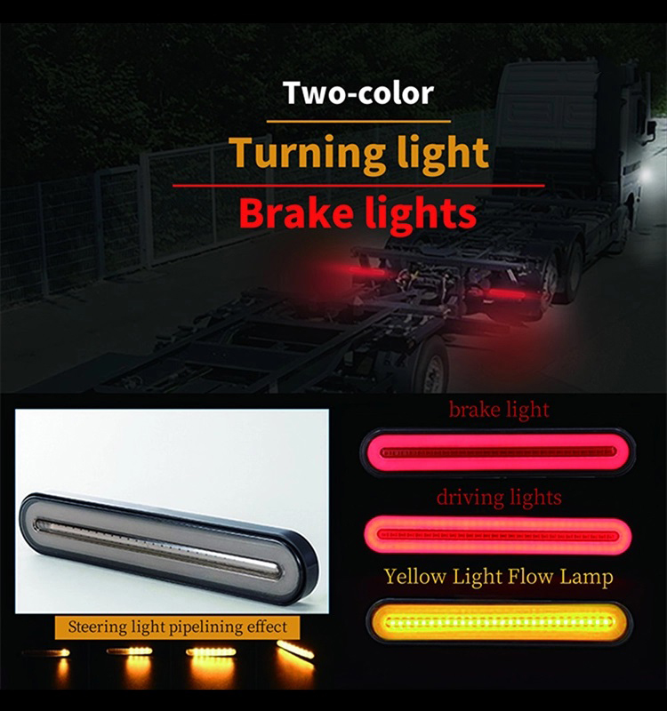 2835 100SMD Red Amber Truck Tail Lights , 400lm Waterproof Trailer Lights