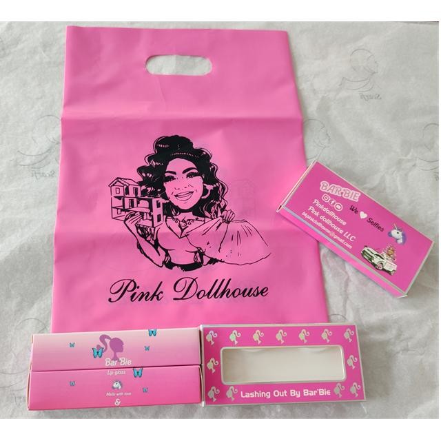 Lip Gloss Eyelash LDPE Poly Packaging Bag Die Cut Handle 35x45cm