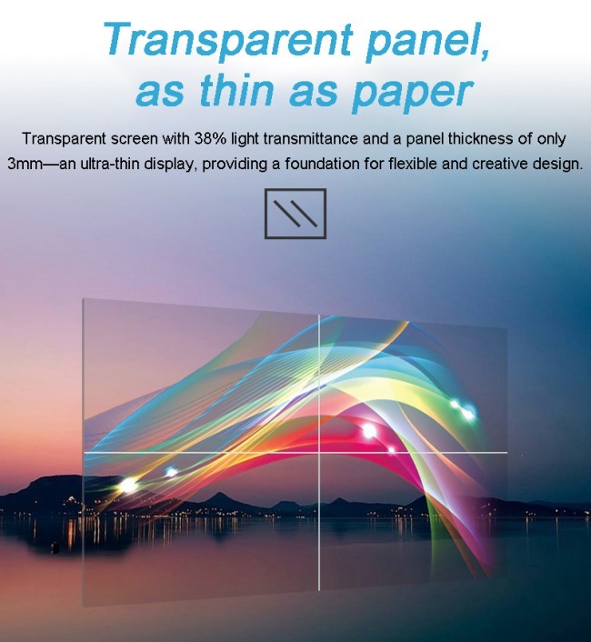 Aluminum Alloy Frame Transparent OLED Touch Display Advertising Player with High Brightness and 4K Ultra HD Resolution