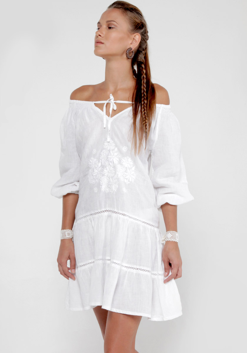 2018 Summer women off shoulder white dress