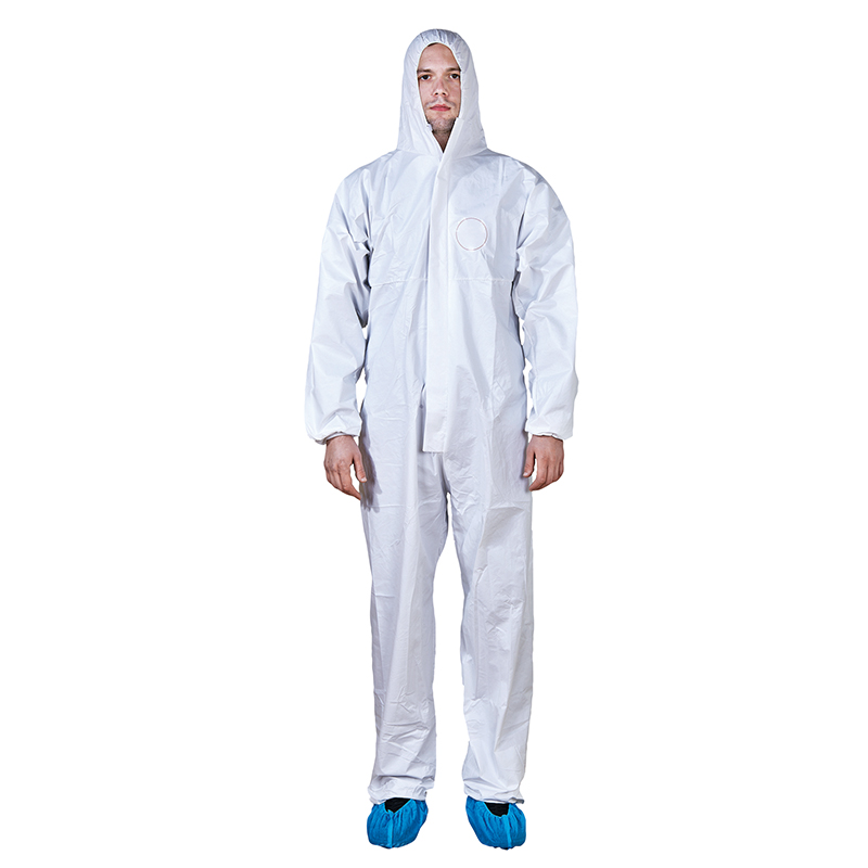 Full Sizes Options White Disposable Hooded Coverall for Safety Equipment Protection