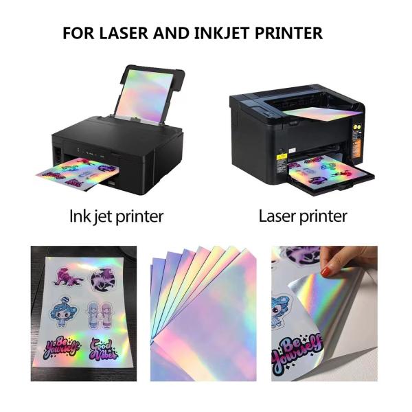 Waterproof Self Adhesive Holographic Sticker Paper For Inkjet Printer