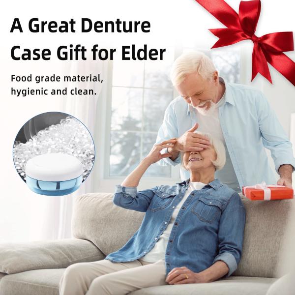 Leak Proof Denture Cup Kit With Denture Brush Strainer Removal Tool And Mirror
