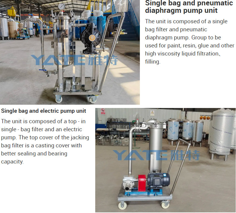 Stainless Steel Movable Filter Housing With Pump Water Cartridge Filter Housing