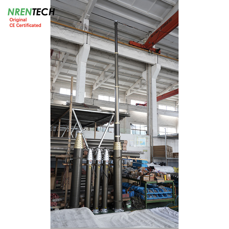 12m-150kg payload non-lockable pneumatic telescopic mast poles