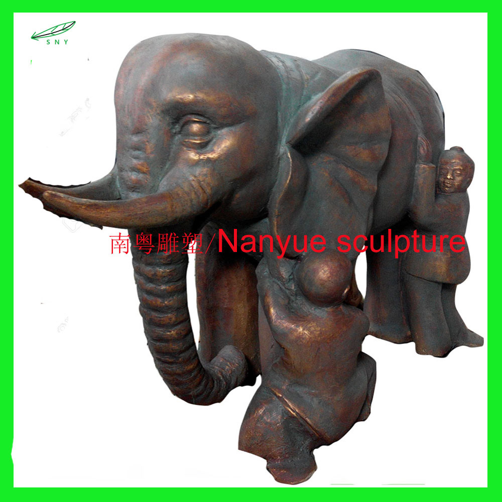 customize size animal fiberglass statue large bronze elephant model as decoration statue in garden /square / shop/ mall