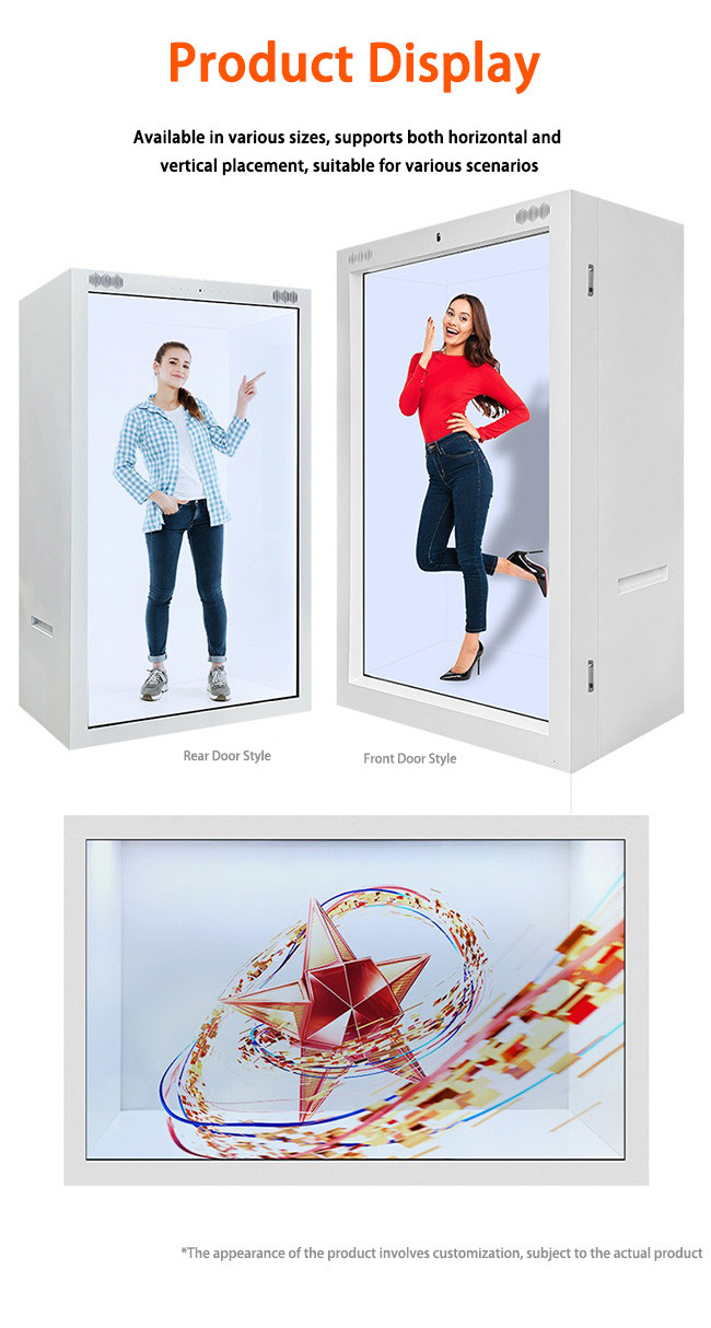 Android Based Transparent LCD Display Cabinet With 4G Connectivity For Ads