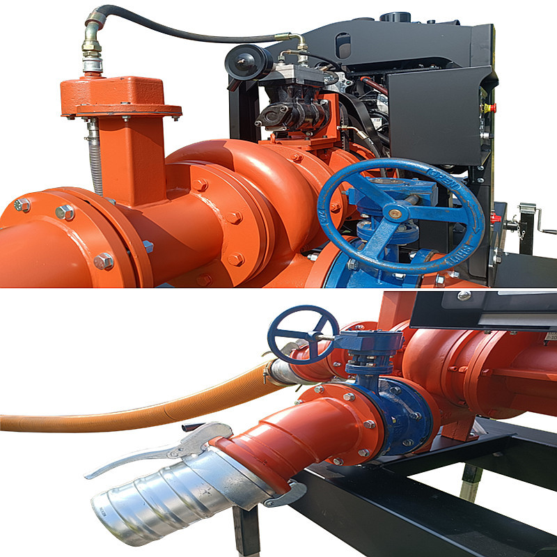 Self Priming Pump Portable Trash Water Pump High Performance Diesel Engine Pump Set