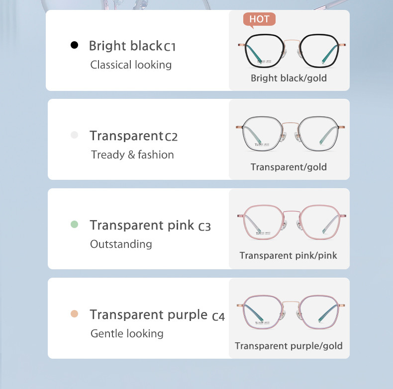 Lightweight Acetate Titanium Glasses OEM For Both Men And Women