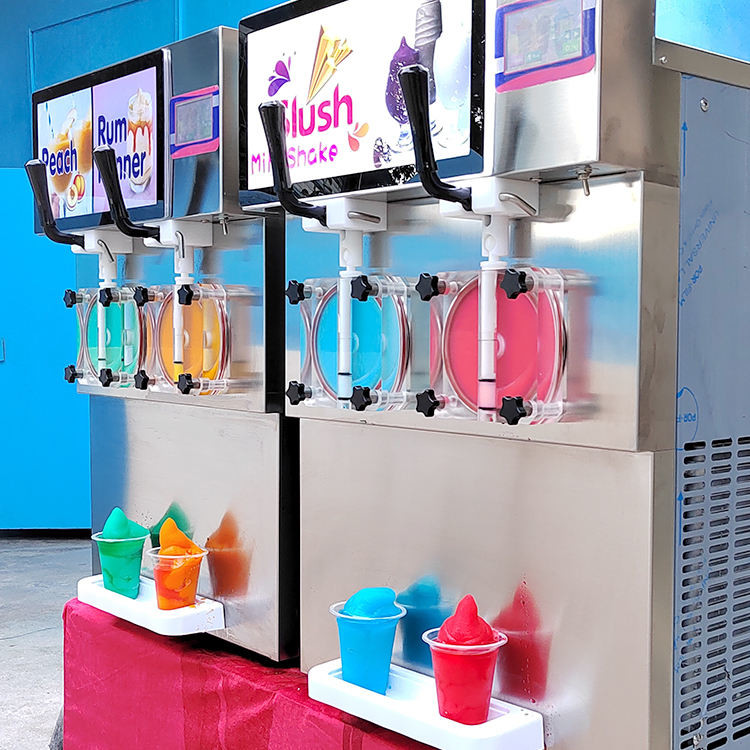 2 Flavors New Slush Machine With LED Light Frozen Cocktails Margarita Granita Smoothies Slushy Machine