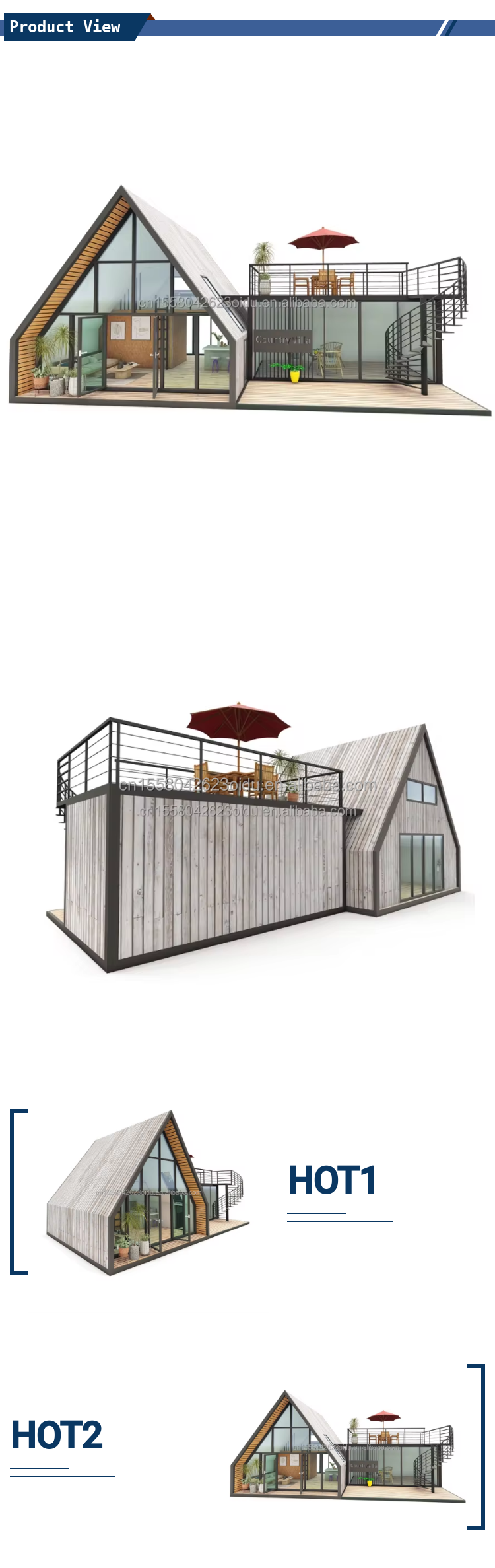 Customized Color EU Modern Container House Prefab Portable Tiny Home Modular Homes Light Steel Villa Prefabricated Houses