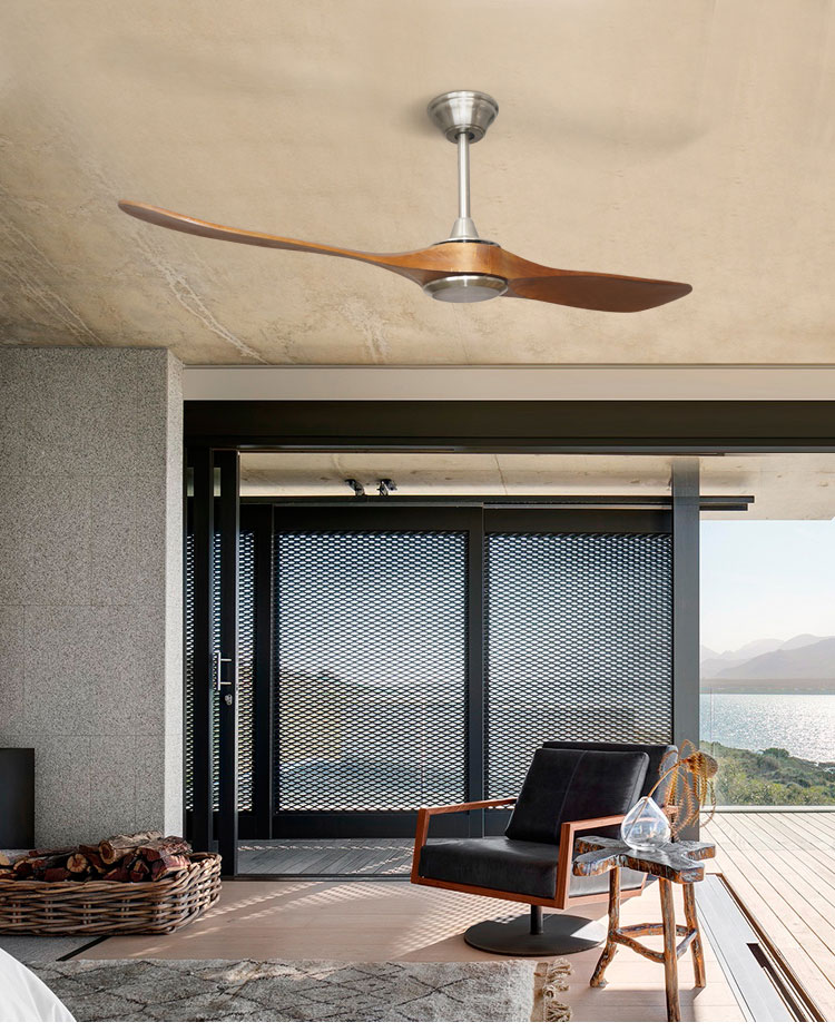 1stshine Dinning Room 52 Inch Ceiling Fan with Natural Wood Blades and without Light