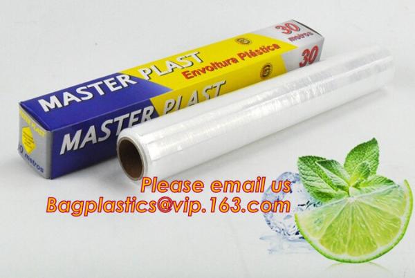 Eco friendly non toxical soft pe pvc food cling wrap on sale, clear food film
