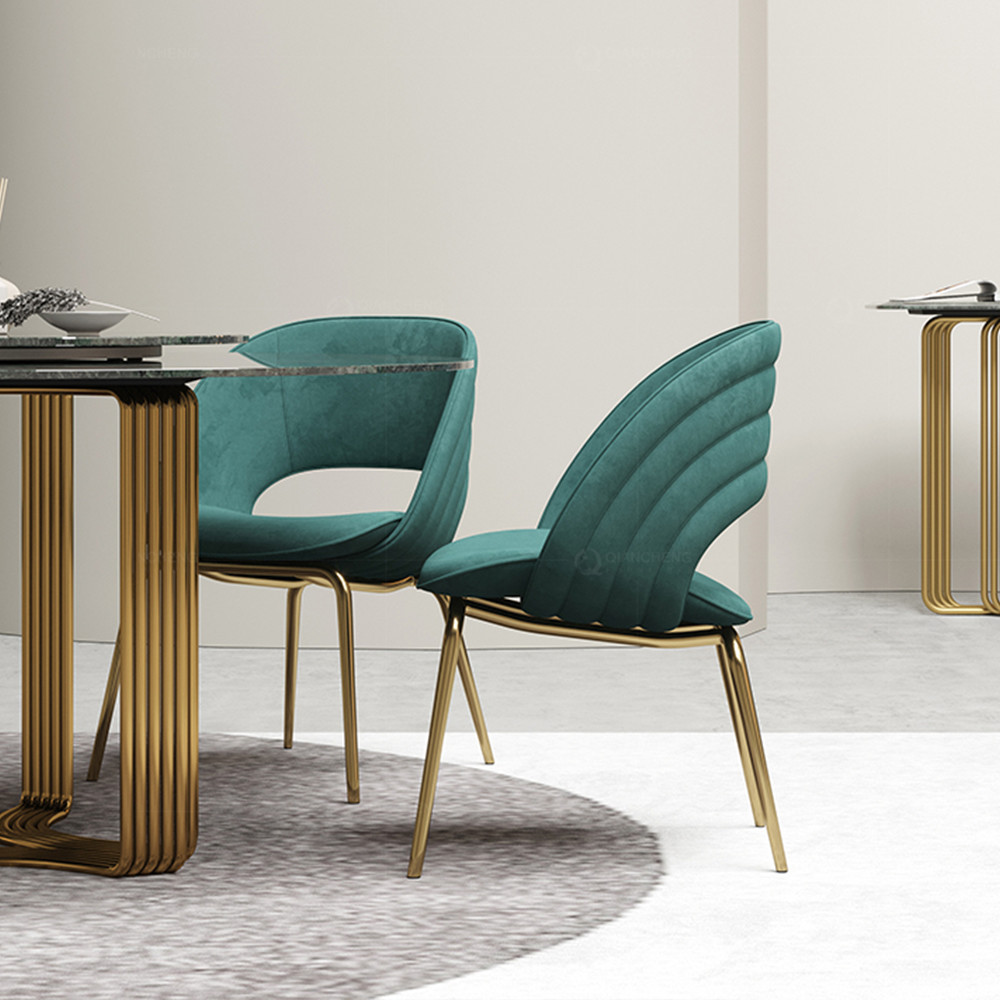 Modern Velvet Upholstered Dining Chair For Bedroom