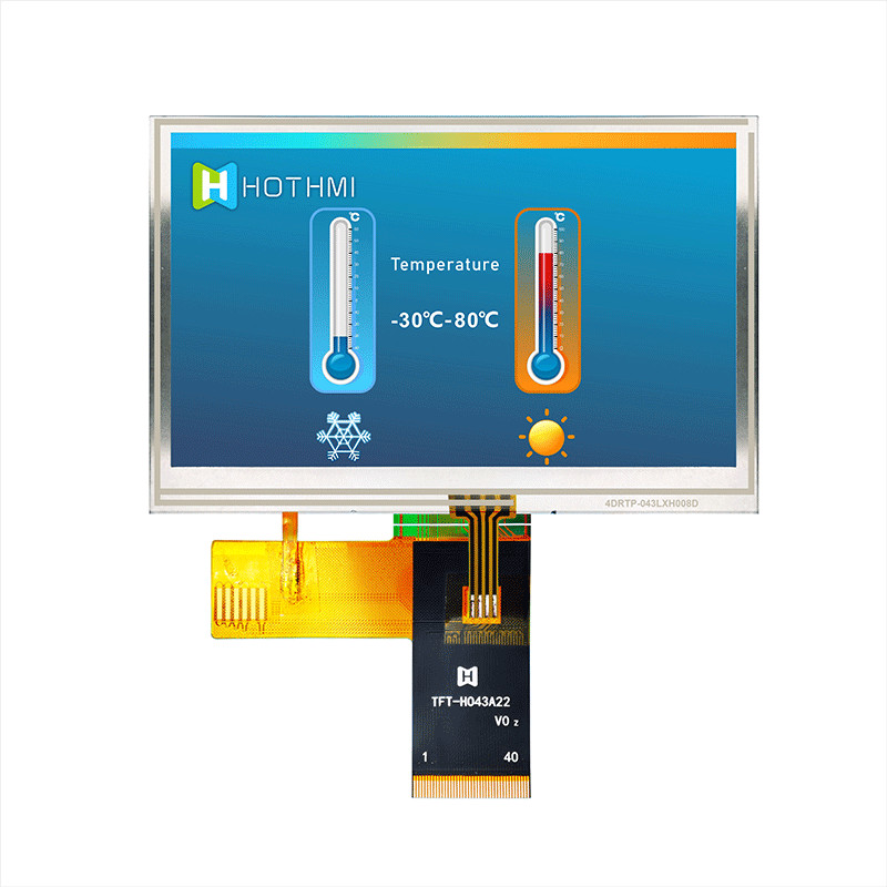 4.3 Inch Resistive Wide Temperature LCD SPI MCU Sunlight Readable