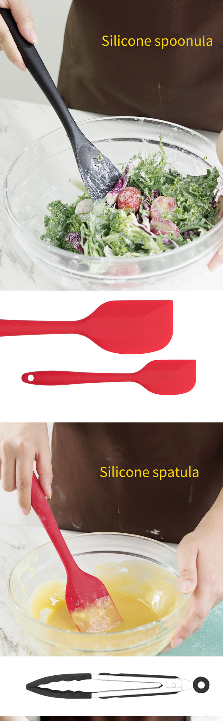 Lightweight Fadeless 10 Piece Silicone Kitchen Utensil Set