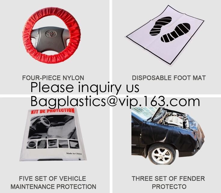 Car Disposable Plastic Seat Covers Vehicle Protectors, Five Set of Vehicle Maintenance Protection, Masking Dust Covers