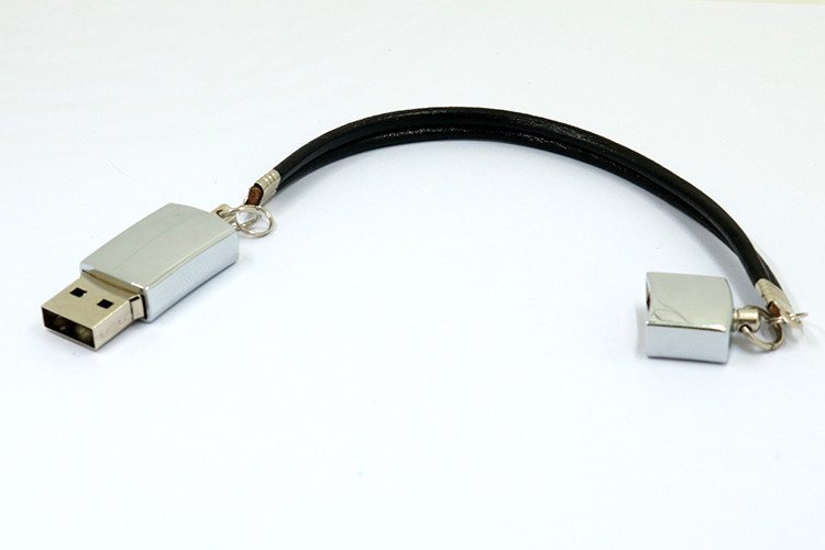 Metal Shell Silicone usb drive bracelet 256GB 128GB 64GB Leather Rope 15MB/S