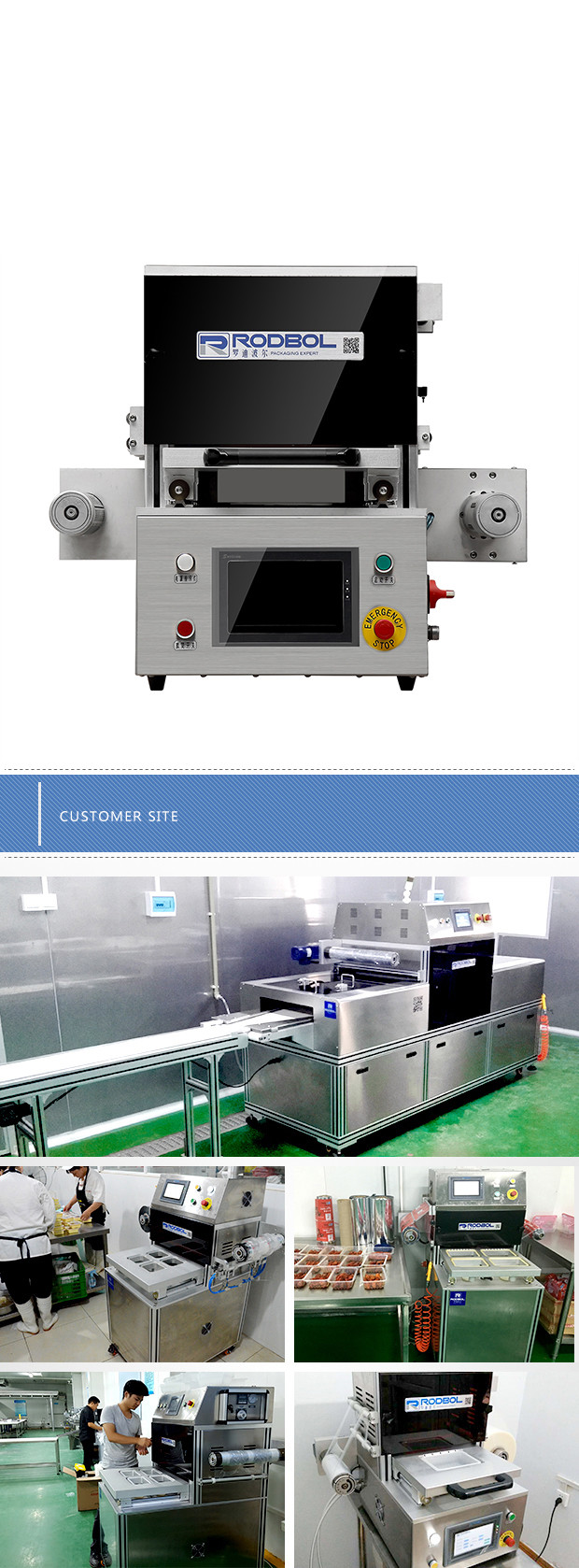 Food Table Top Tray Sealing Machine MAP Stretch Film N2 CO2 O2 Gas Filling