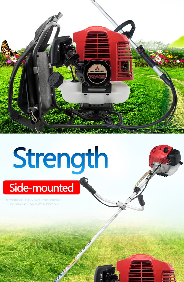 TU43 Weed Type Two Stroke Petrol Grass Cutter Machine Brush Cutter Backpack Type 42.7 CC