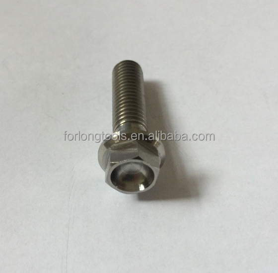 Natural Finish GR5 Grade Titanium Bolt M8 x1.25x 32MM 12 Point Flange Bolt for Chemical Plants